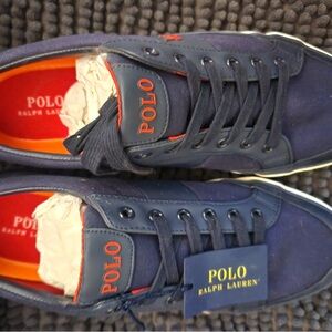 Polo Ralph Lauren Navy Sneakers with Red Accents